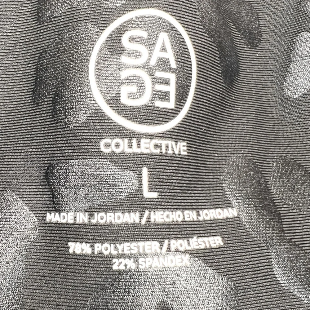 SAGE Collective Everyday Tight High Waisted Leopard Gloss Leggings - Size Large